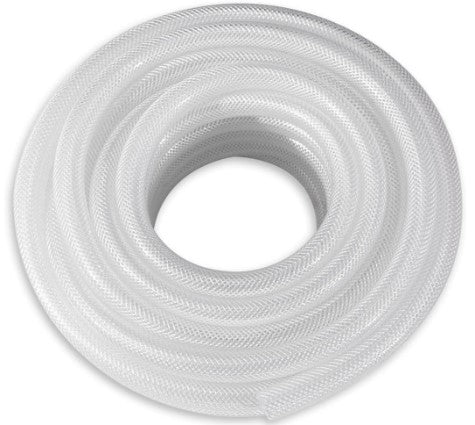 Air and Water Hose, PVC, Polybraid, Clear, 1/2", 250 PSI (Per Foot)