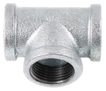 Tee, Galvanized Steel, 1/2" BSPT