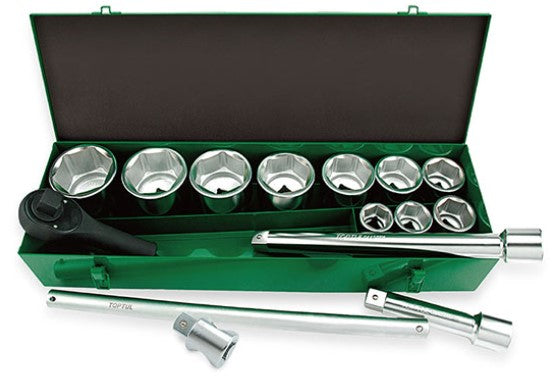 Socket Wrench Set, Chrome, 1'' Dr, 6 Point, 15 Pcs