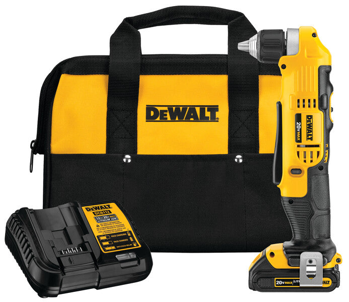 Dewalt, Cordless Right Angle Drill Kit, 20 Volt, DCD740C1