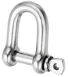 Screw Pin D Shackles, Chain, Stainless Steel, 1300 Lb, 5/16"