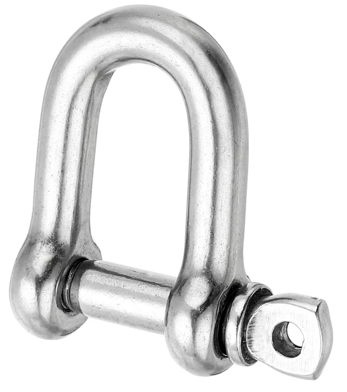 Screw Pin D Shackles, Chain,  Stainless Steel, 1700 Lb, 3/8"