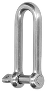 Screw Pin D Shackles, Long Chain, Stainless Steel, 350 Lb, 5/32"